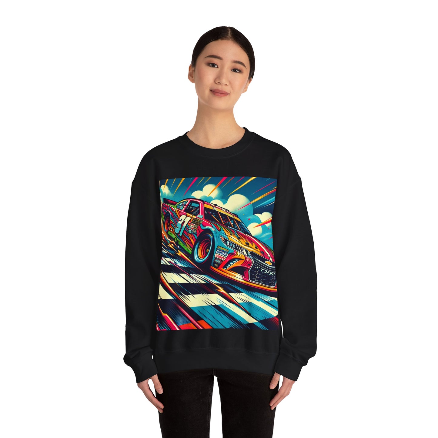 Race Car Crewneck Sweatshirt | Racing Apparel, Unisex Sweatshirt, Nascar Gift, Motorsports Clothing, Car Enthusiasts Sweatshirt