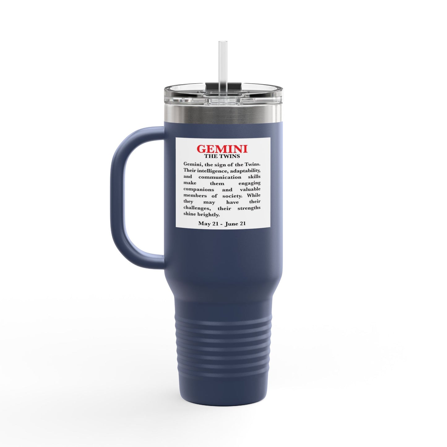 Gemini Insulated Travel Mug, 40oz, Perfect for Zodiac Fans, Coffee, Tea, Water
