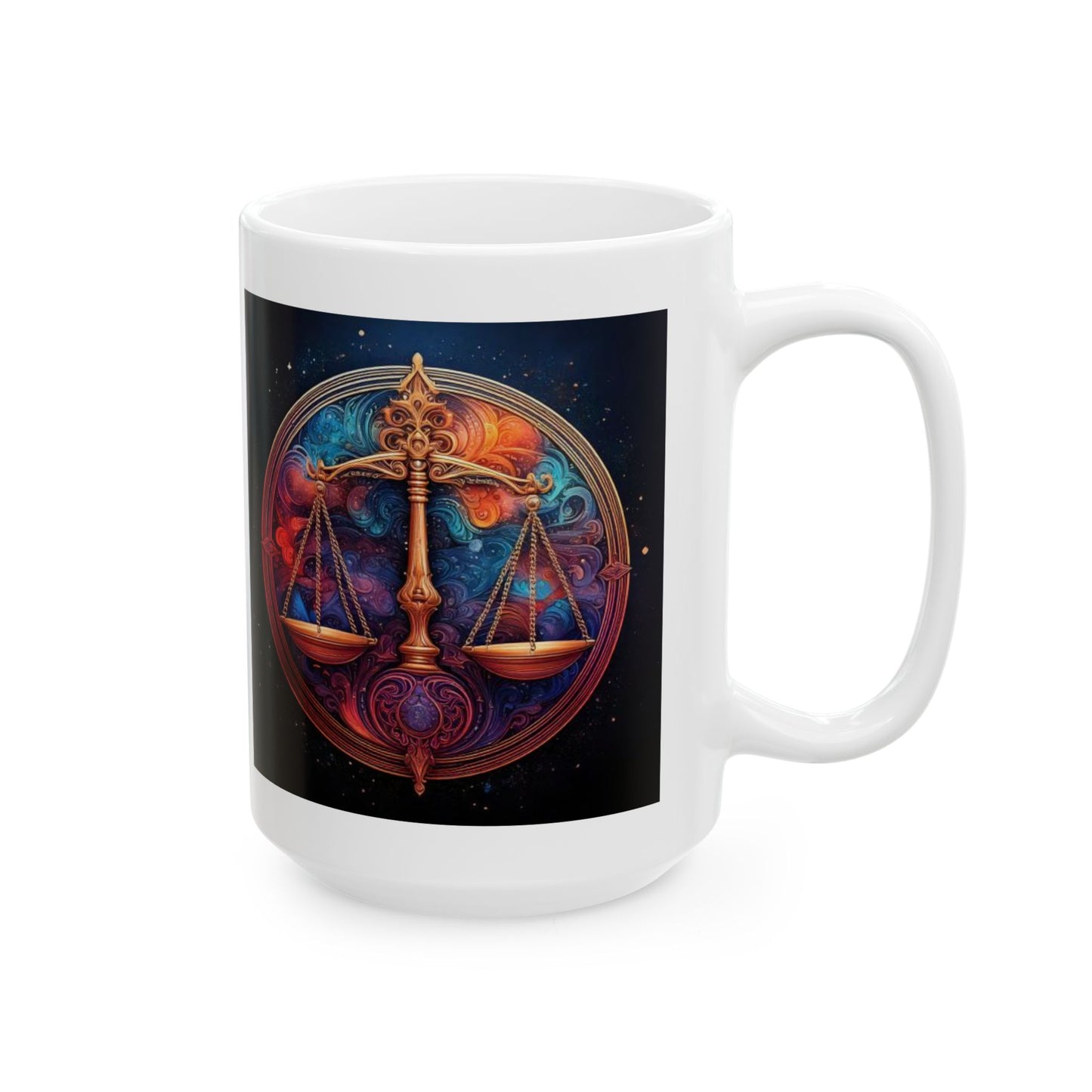 Libra Zodiac Ceramic Mug, Astrology Coffee Cup, Horoscope Drinkware for Libra Lovers, September/October Birthday Gift, Star Sign Mug