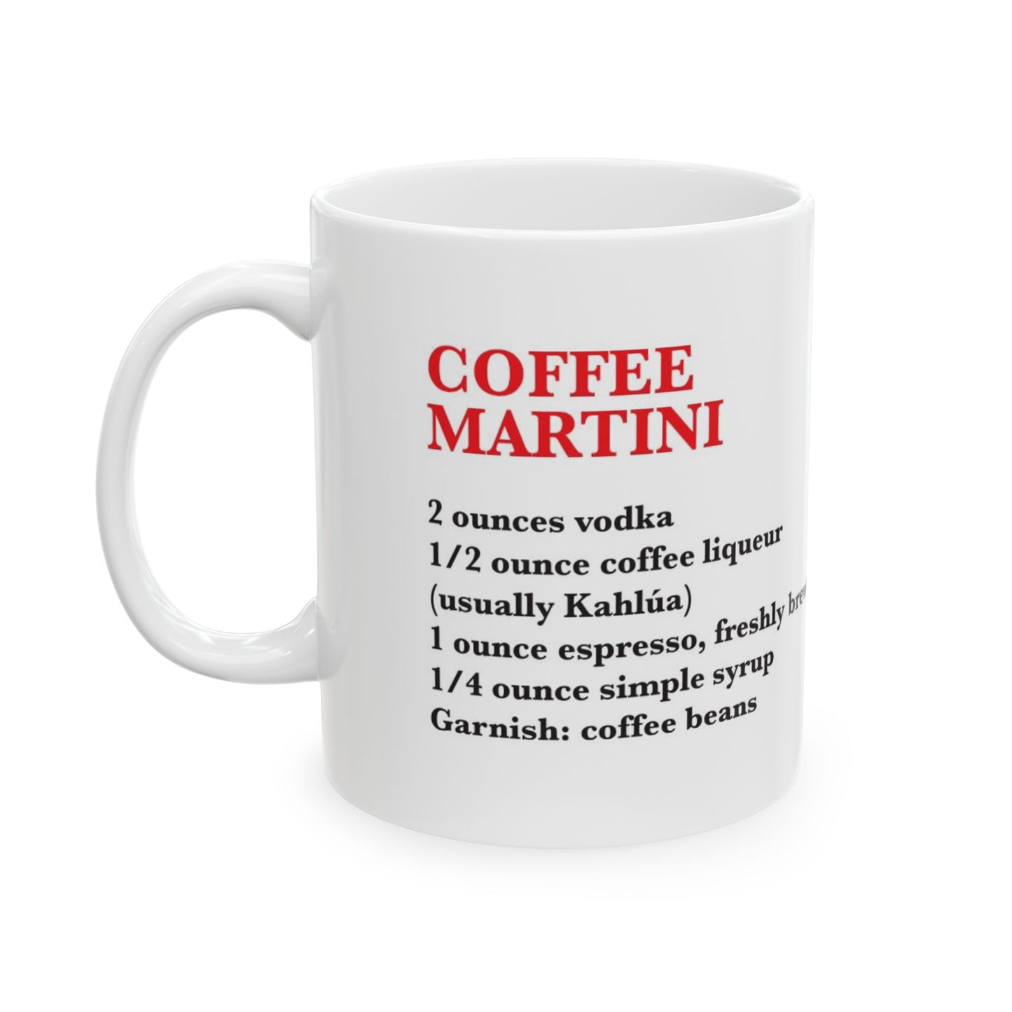 Coffee Martini Ceramic Recipe Mug