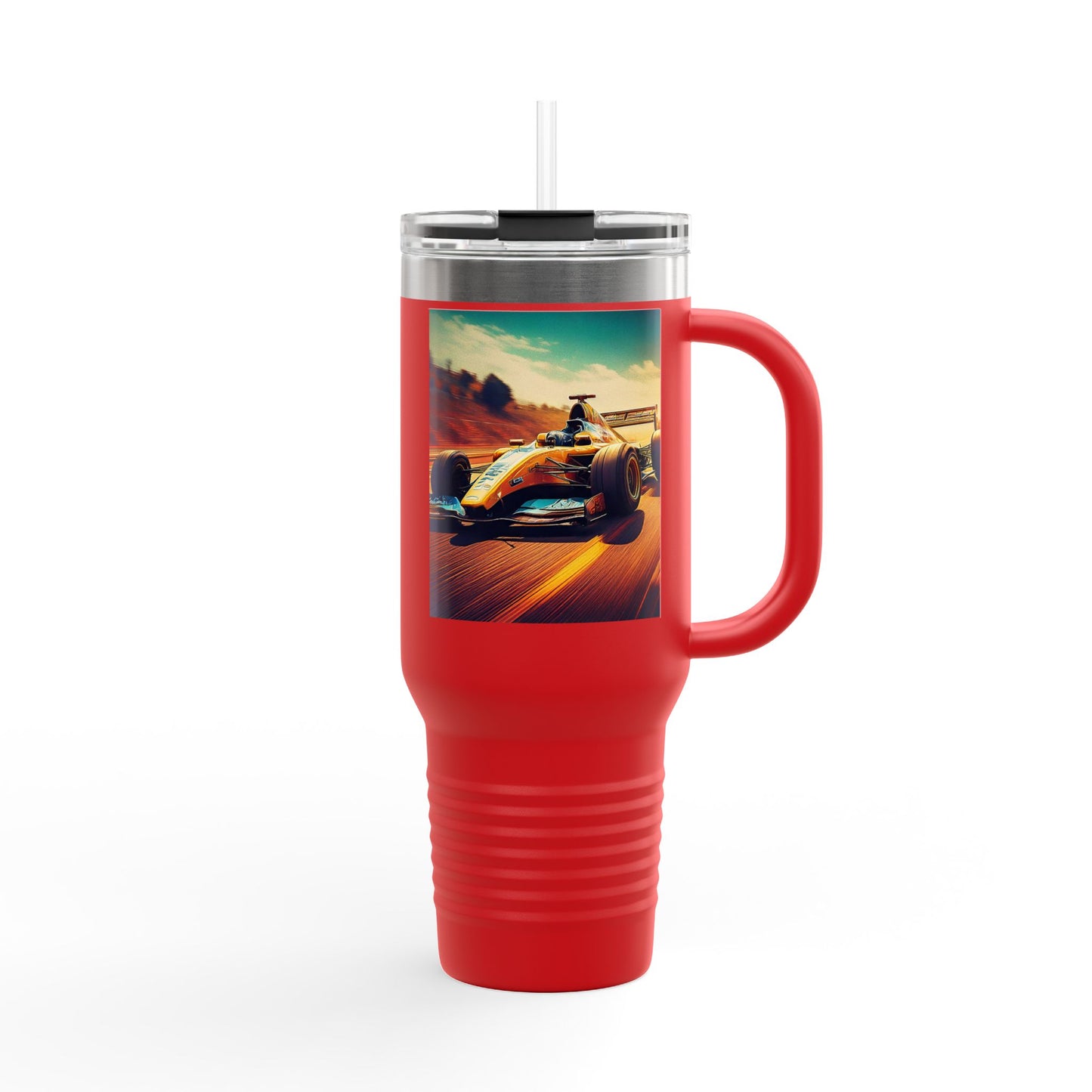 Vintage F1 Insulated Travel Mug, 40oz, Perfect for Fans, Sports Events, Coffee, Tea, Water