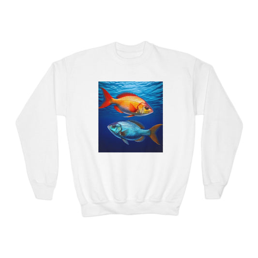 Youth Crewneck Sweatshirt with Pisces  Zodiac Design - Astrology Gift, Horoscope Apparel, Birthday Present, Cozy Pullover