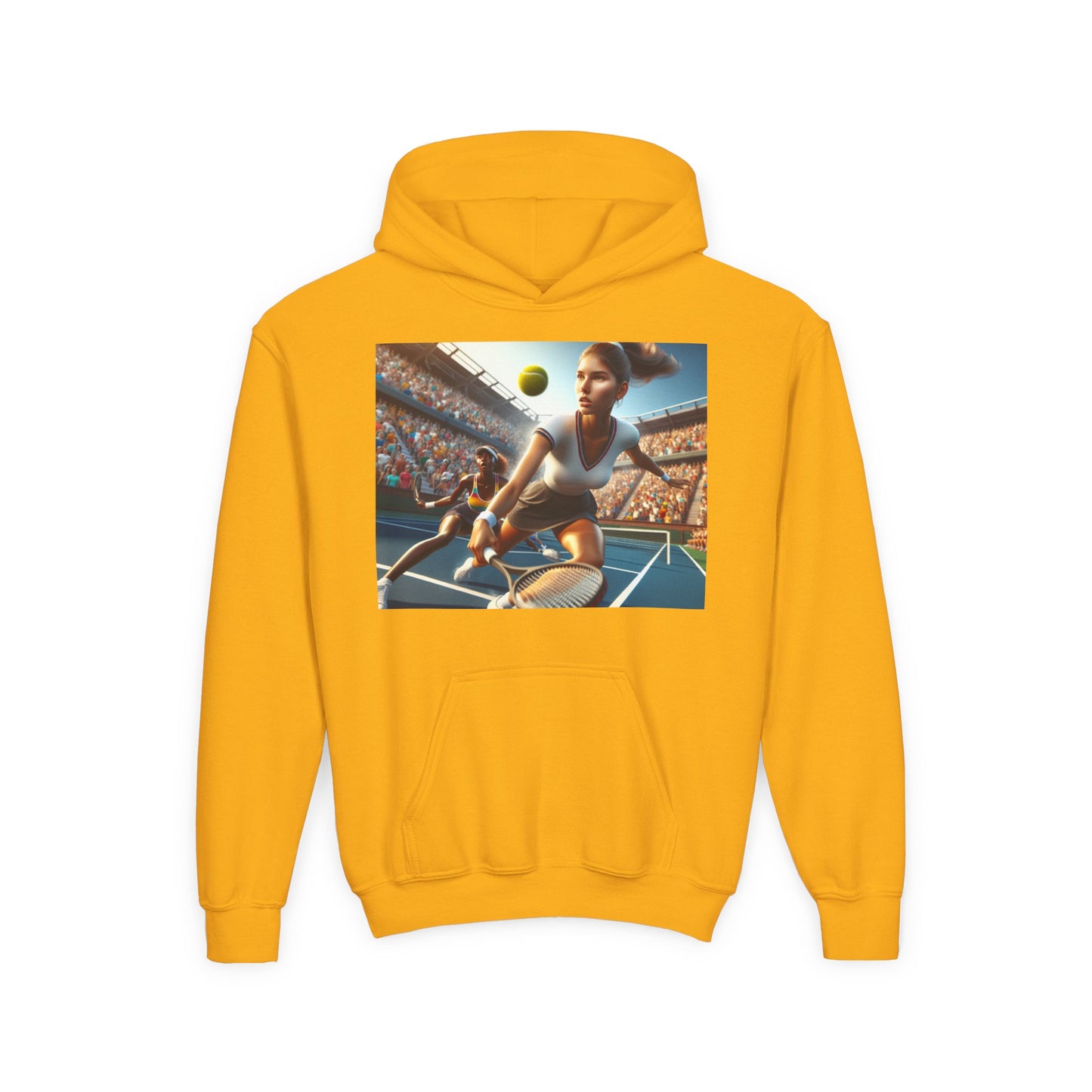 Youth Tennis Champion Hoodie - Sporty Heavy Blend Sweatshirt for Young Athletes