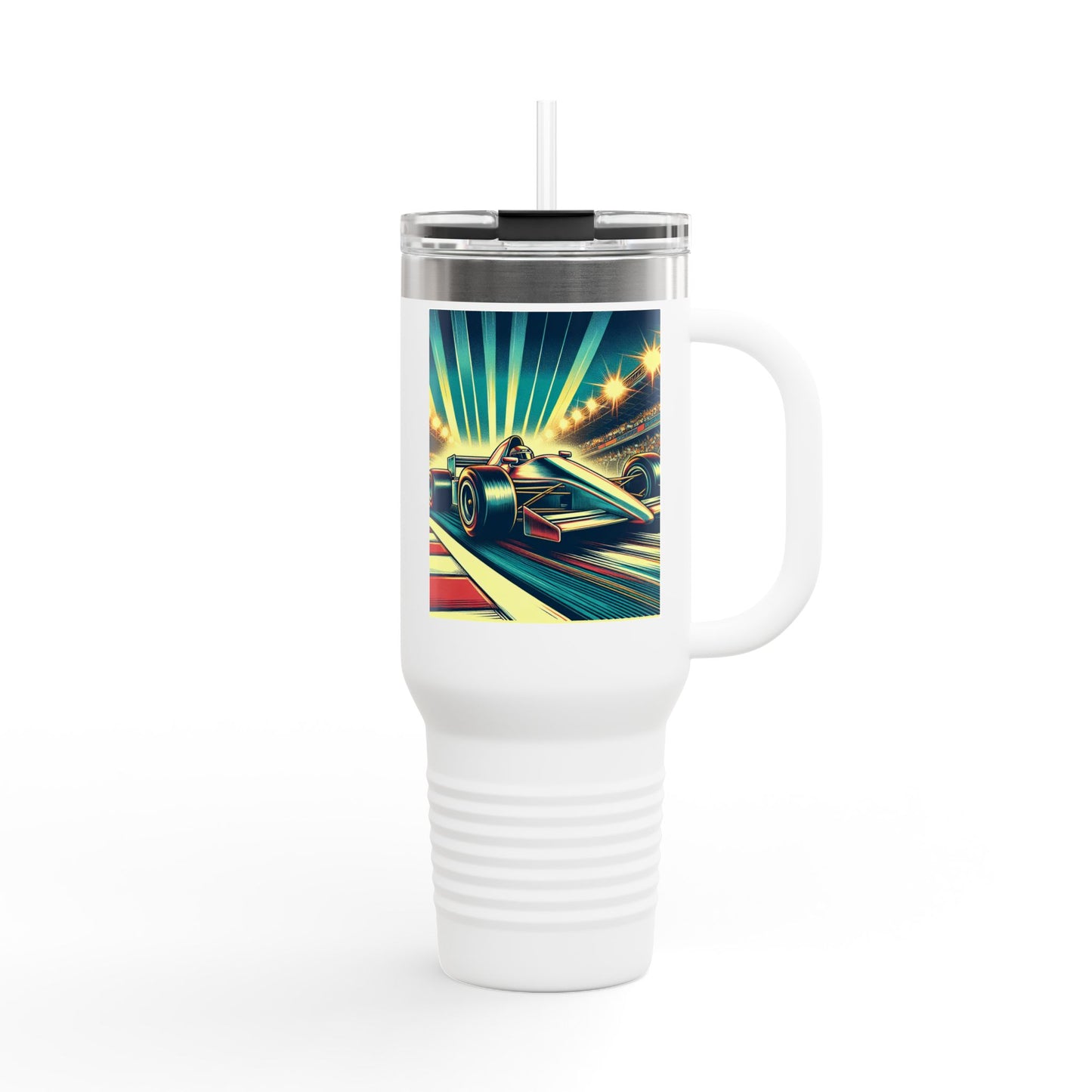 Vintage F1 Insulated Travel Mug, 40oz, Perfect for Fans, Sports Events, Coffee, Tea, Water