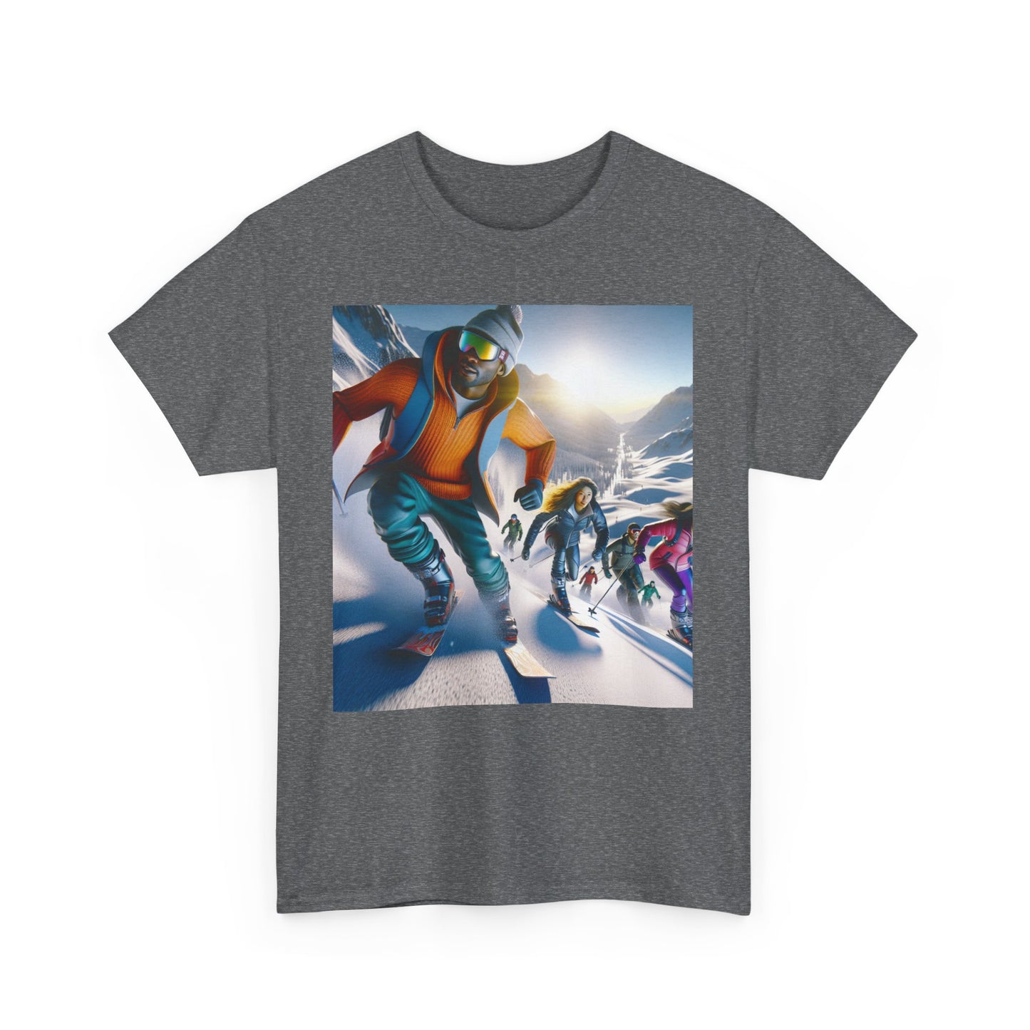 Skiing Women's Heavy Cotton Tee