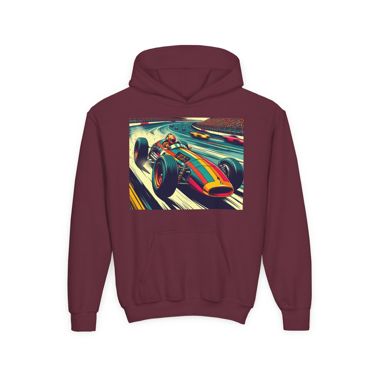 Vintage F1 Youth Hoodie - Heavy Blend Sweatshirt