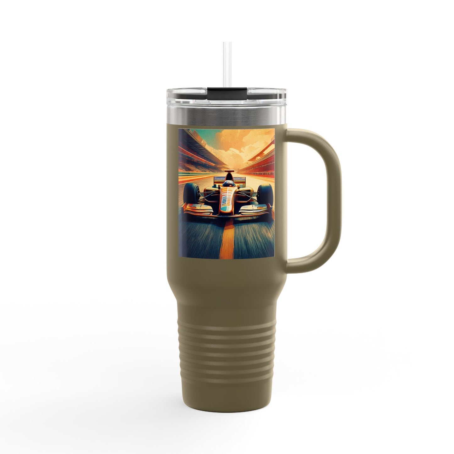 Vintage F1 Insulated Travel Mug, 40oz, Perfect for Fans, Sports Events, Coffee, Tea, Water