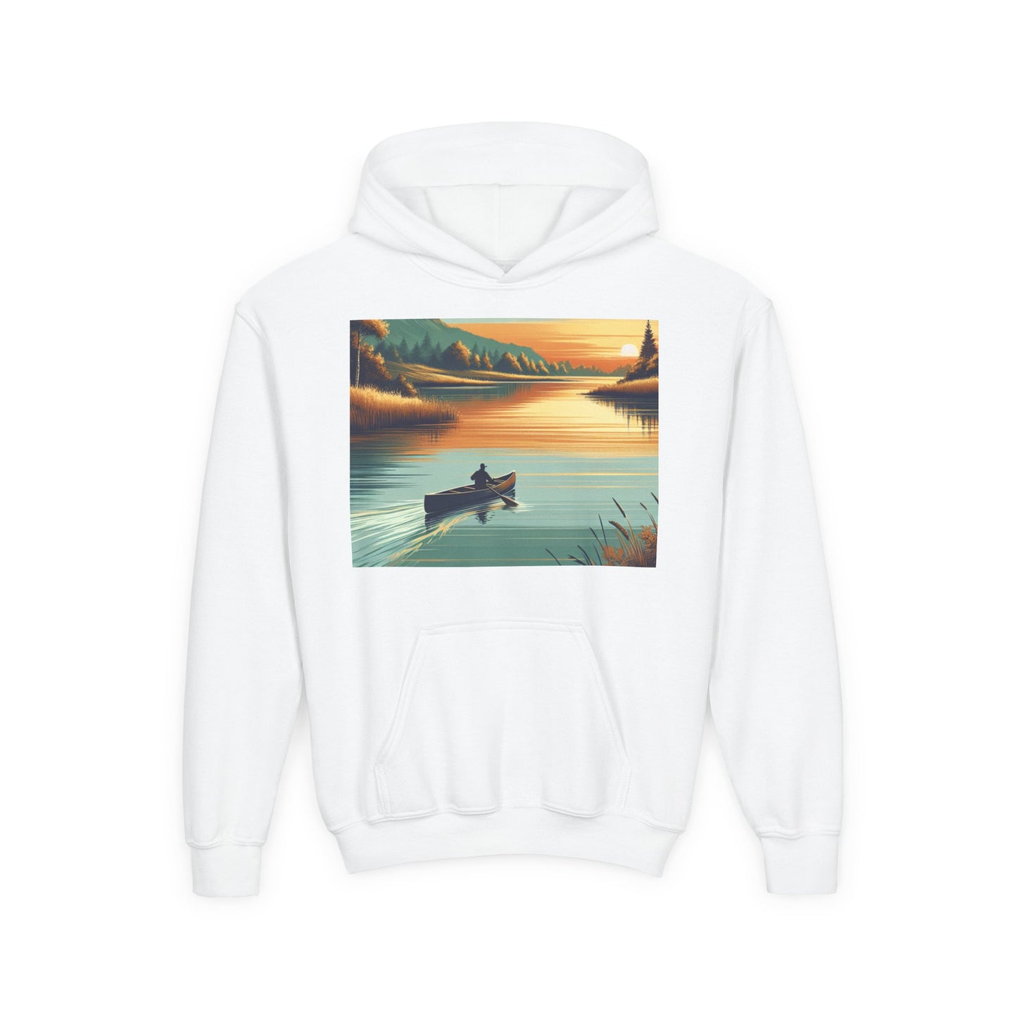 Canoeing Youth Hoodie - Heavy Blend Sweatshirt