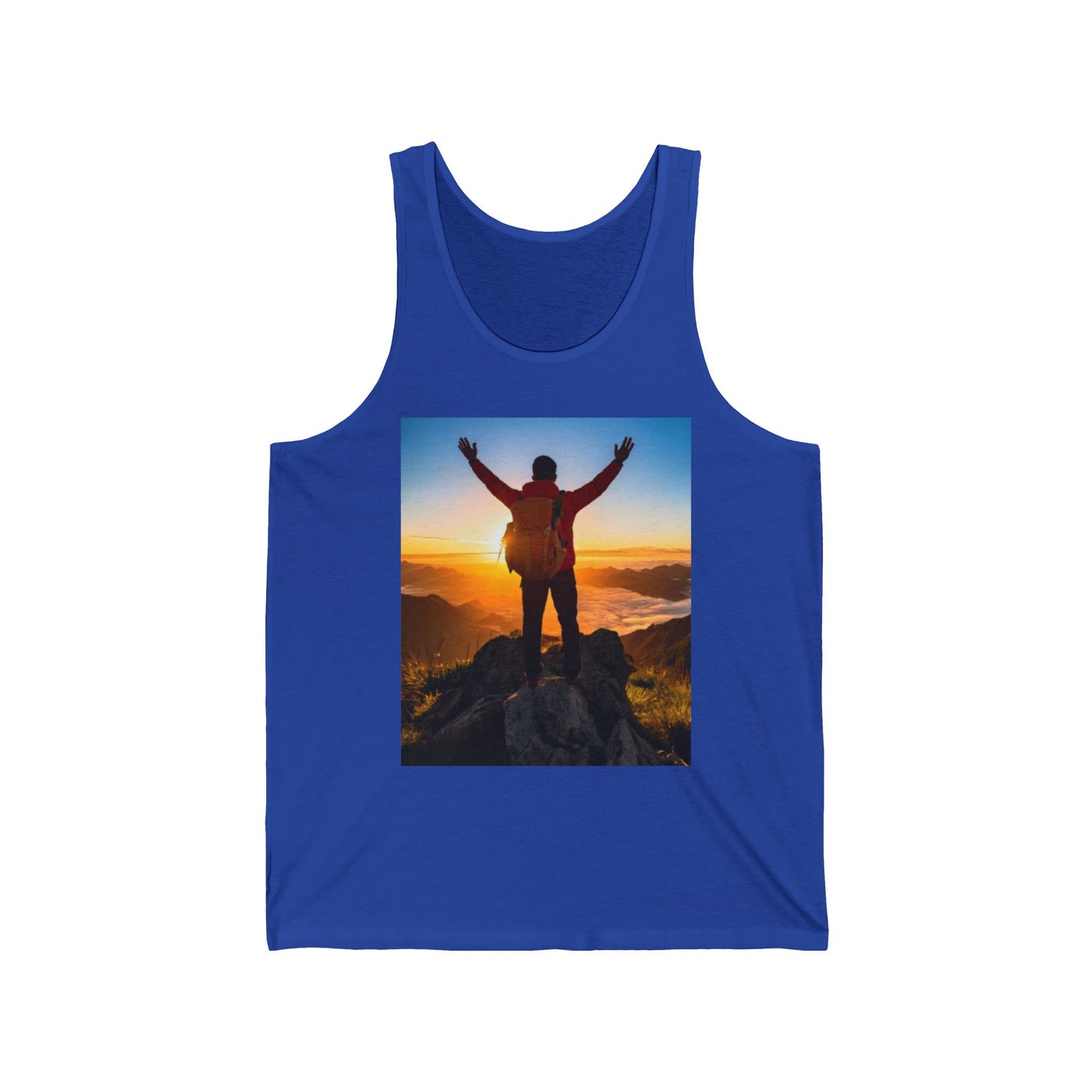 Hiking Unisex Jersey Tank Top - Perfect for Festivals & Casual Wear