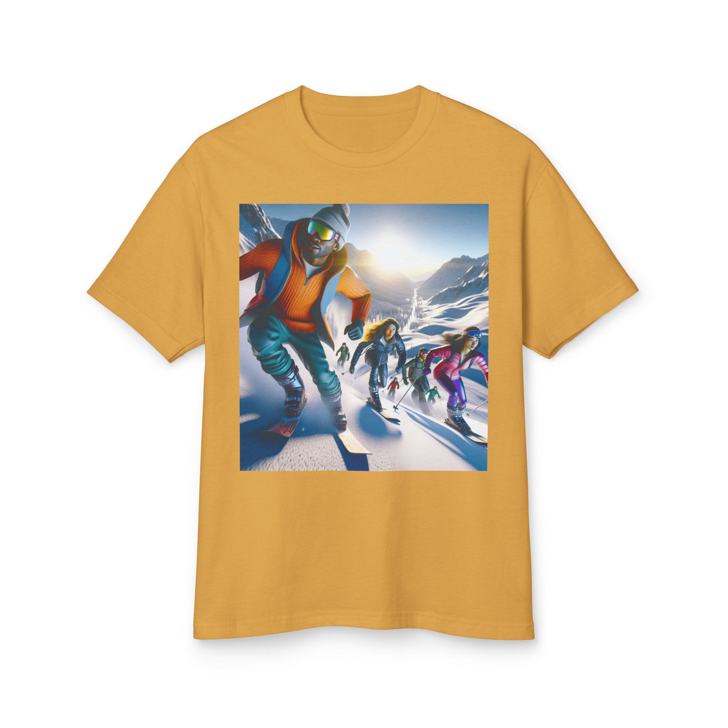 Skiing Heavyweight Tee - Unisex Garment-Dyed Shirt