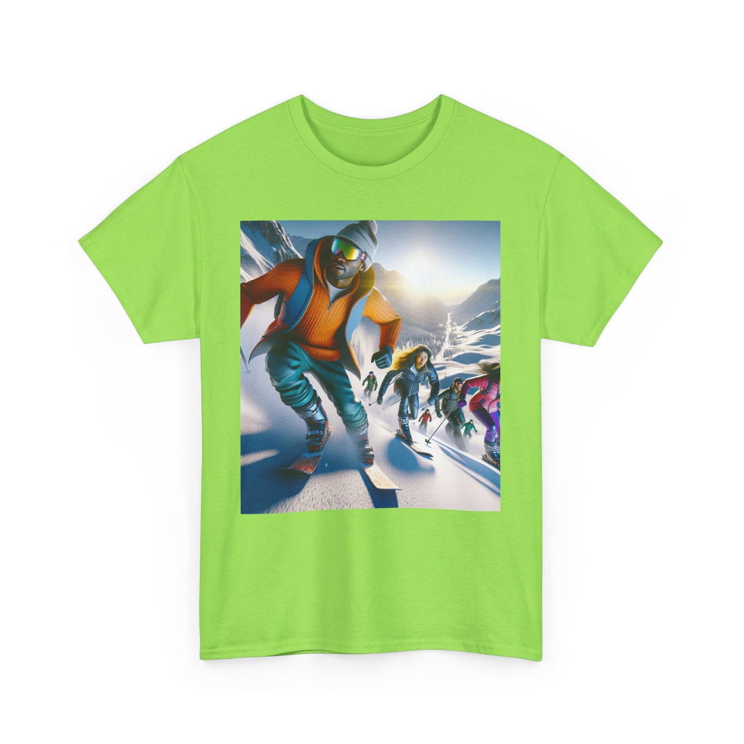 Skiing Women's Heavy Cotton Tee