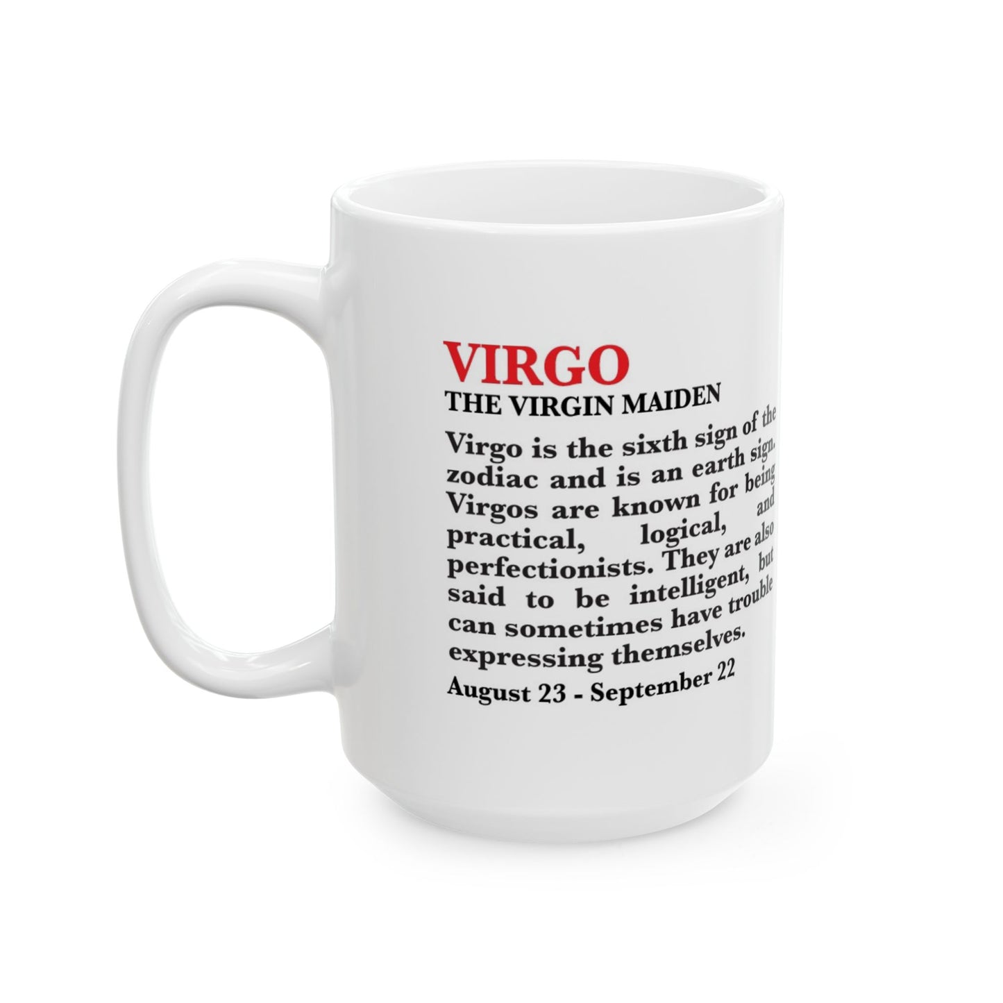 Virgo Zodiac Ceramic Mug, Astrology Coffee Cup, Horoscope Drinkware for Virgo Lovers, August/September Birthday Gift, Star Sign Mug