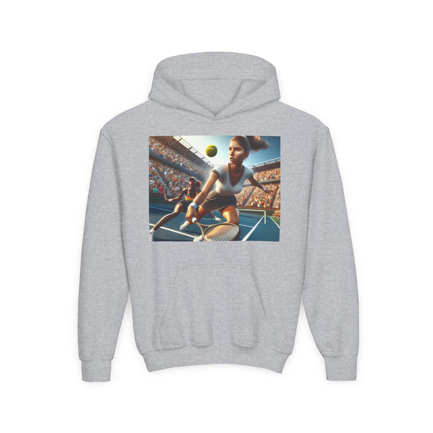 Youth Tennis Champion Hoodie - Sporty Heavy Blend Sweatshirt for Young Athletes