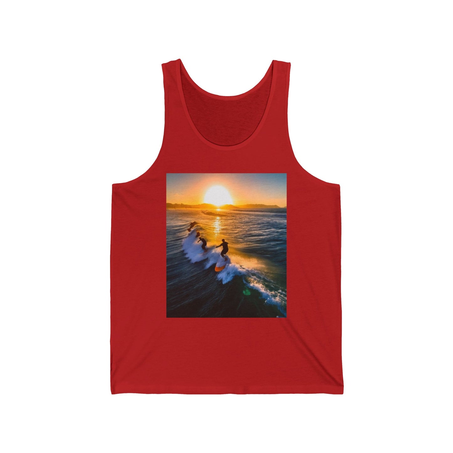 Surfing Unisex Jersey Tank Top - Perfect for Festivals & Casual Wear