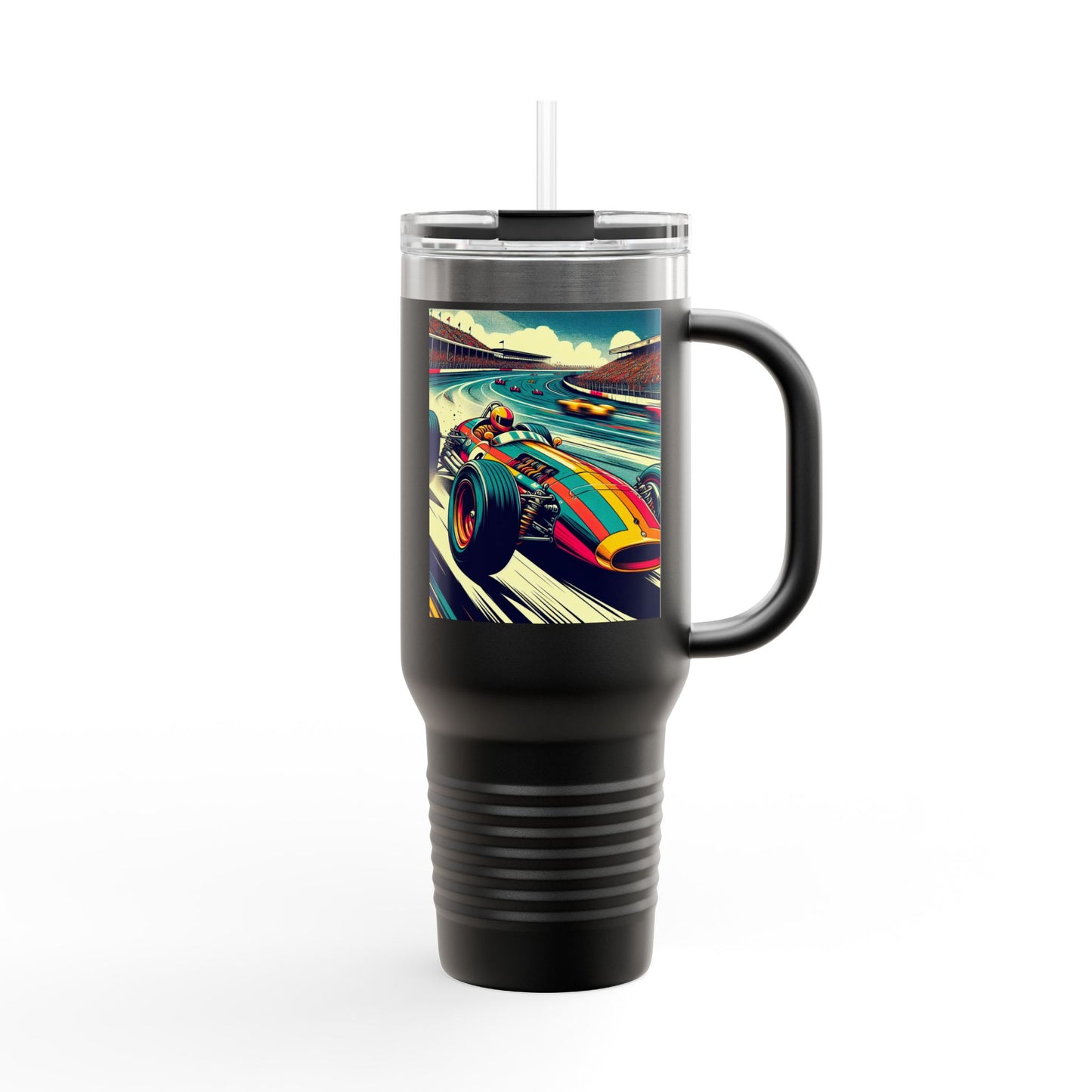Vintage F1 Insulated Travel Mug, 40oz, Perfect for Fans, Sports Events, Coffee, Tea, Water
