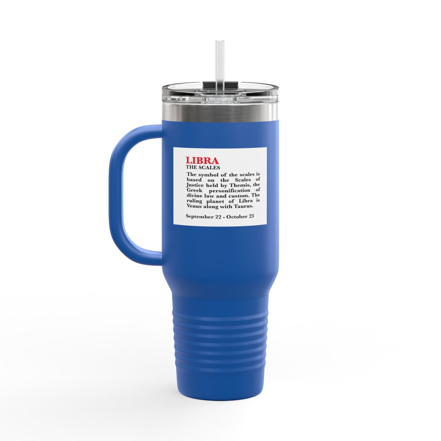 Libra Insulated Travel Mug, 40oz, Perfect for Zodiac Fans, Coffee, Tea, Water
