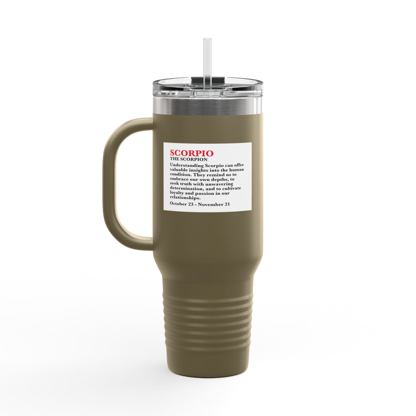 Scorpio Insulated Travel Mug, 40oz, Perfect for Zodiac Fans, Coffee, Tea, Water