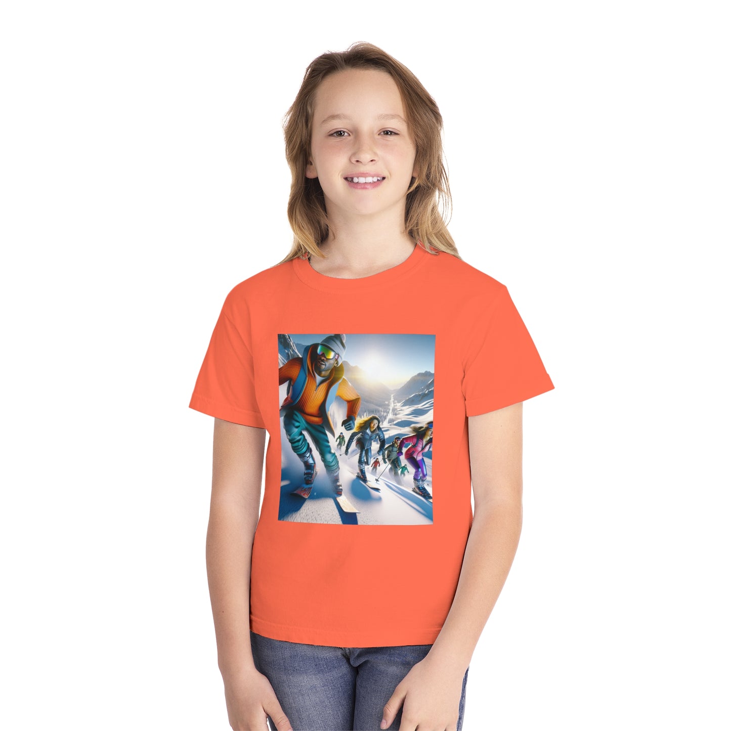Skiing Youth Midweight Tee