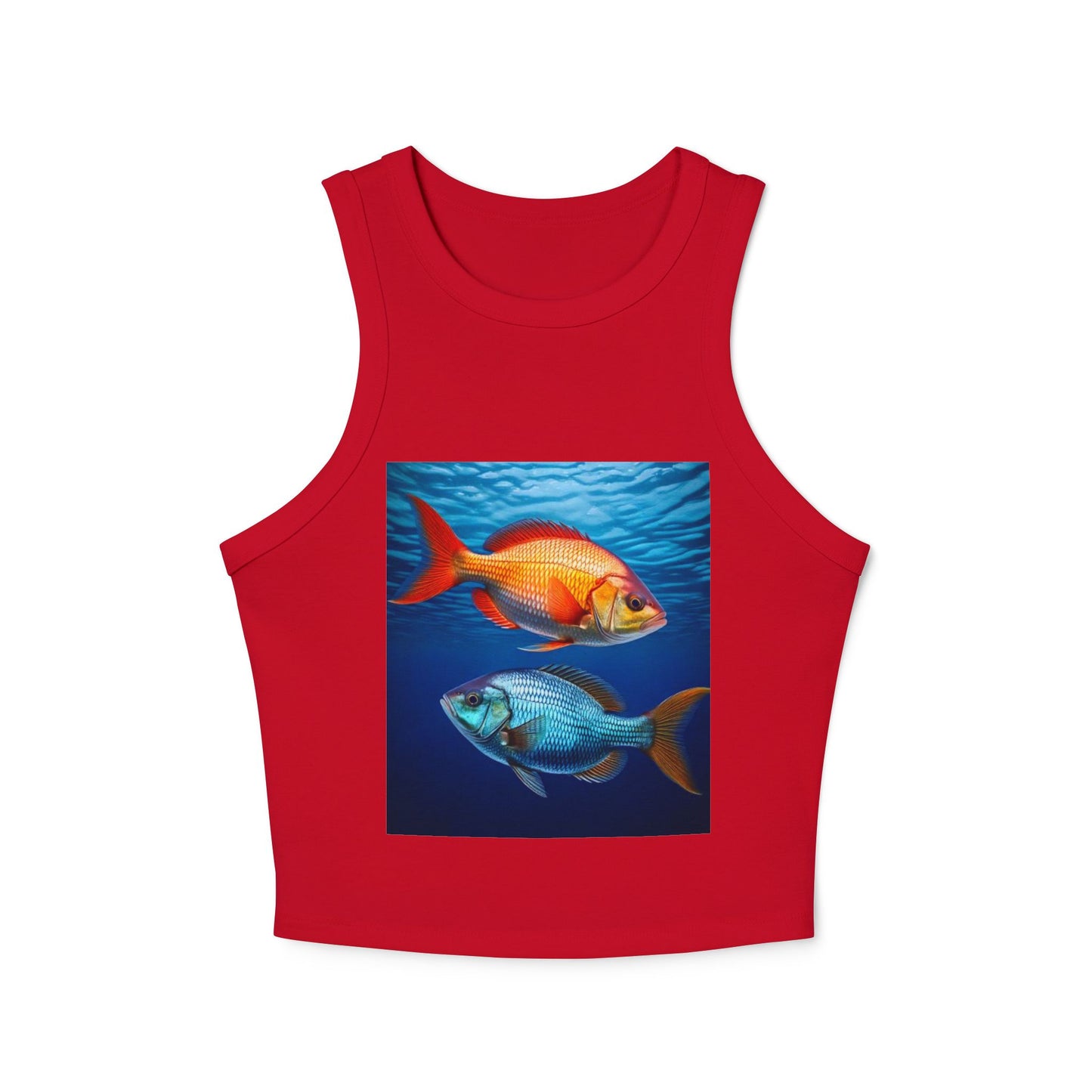 Pisces Women's Micro Rib Racer Tank Top - Summer Beach Style