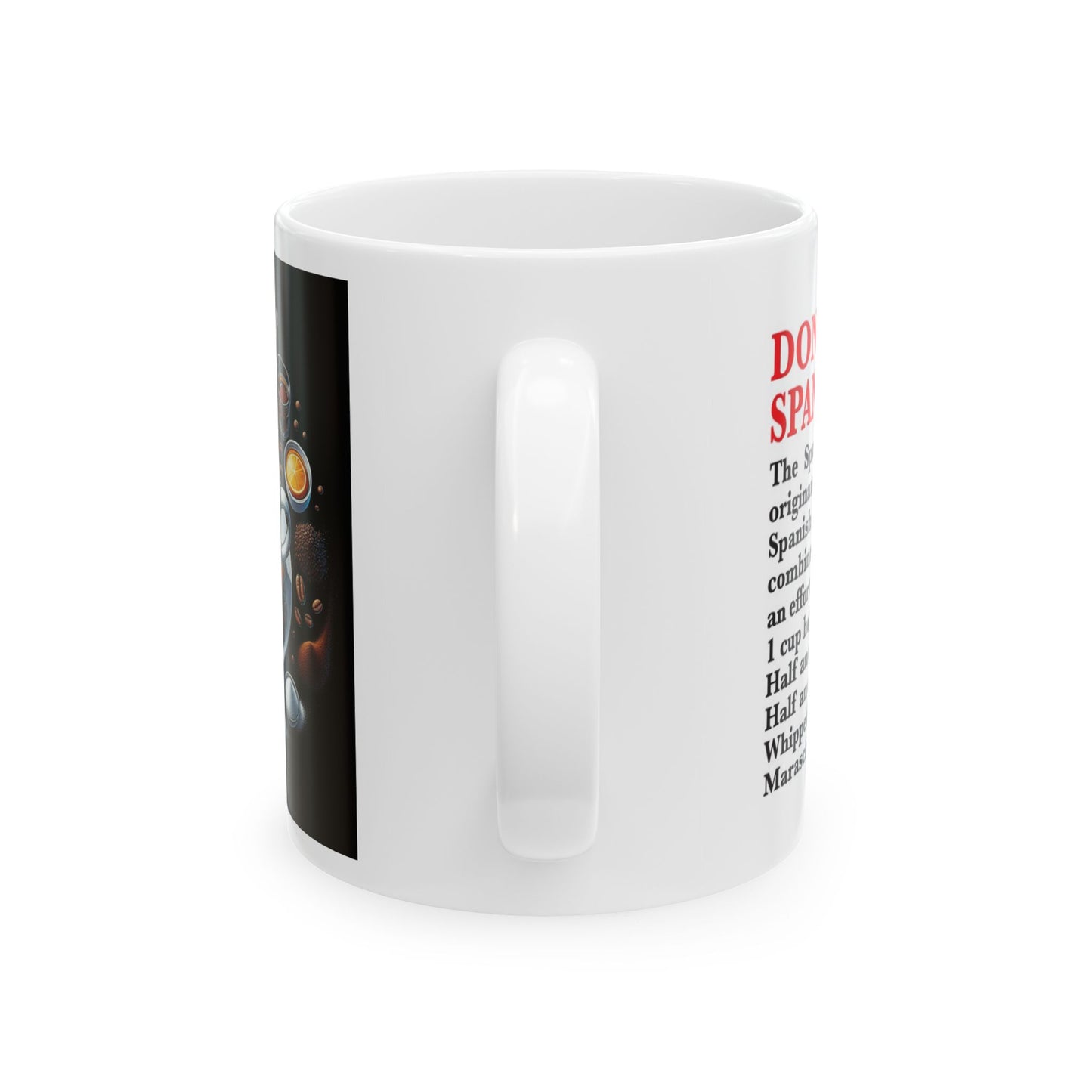 Don Quixote Spanish Coffee Ceramic Recipe Mug