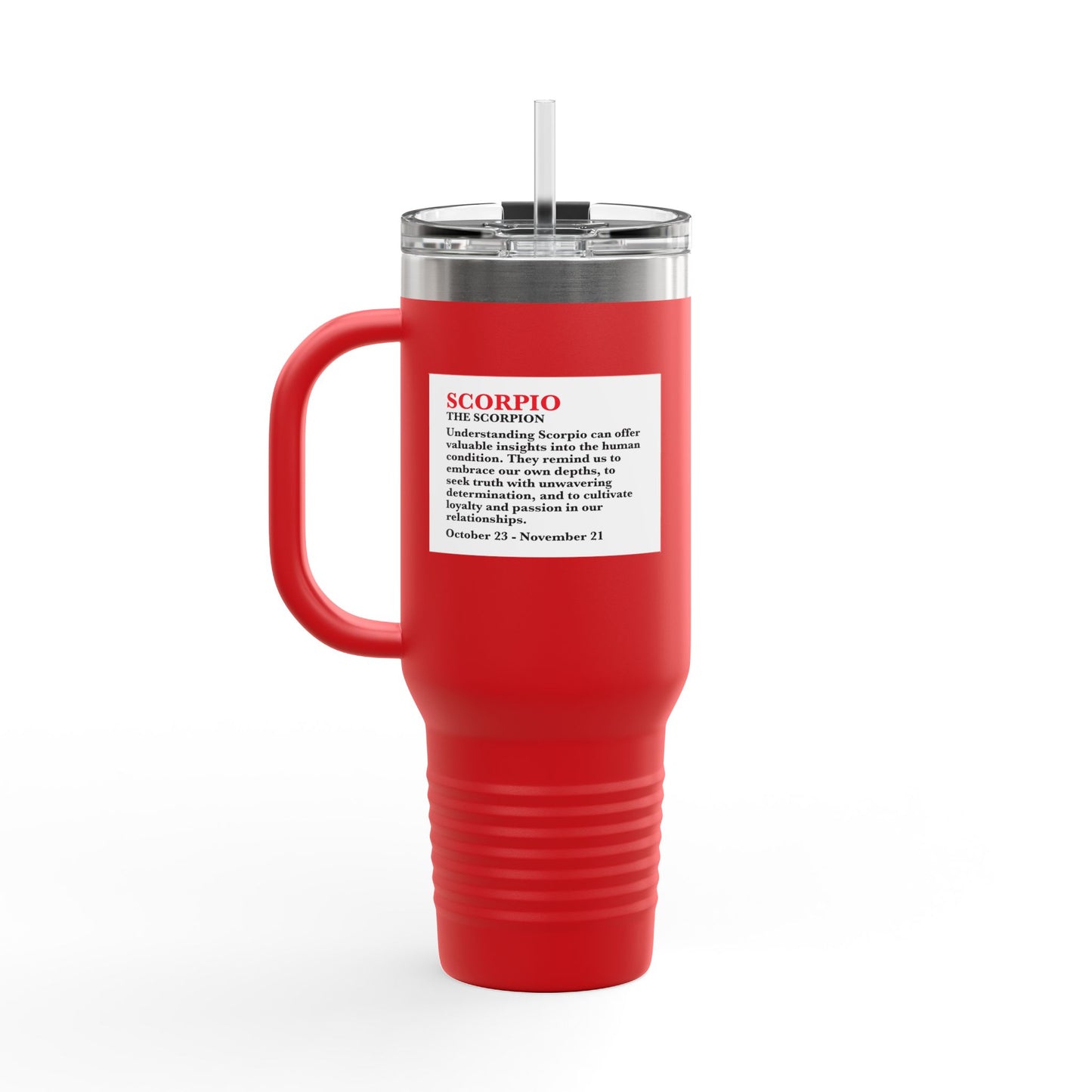 Scorpio Insulated Travel Mug, 40oz, Perfect for Zodiac Fans, Coffee, Tea, Water