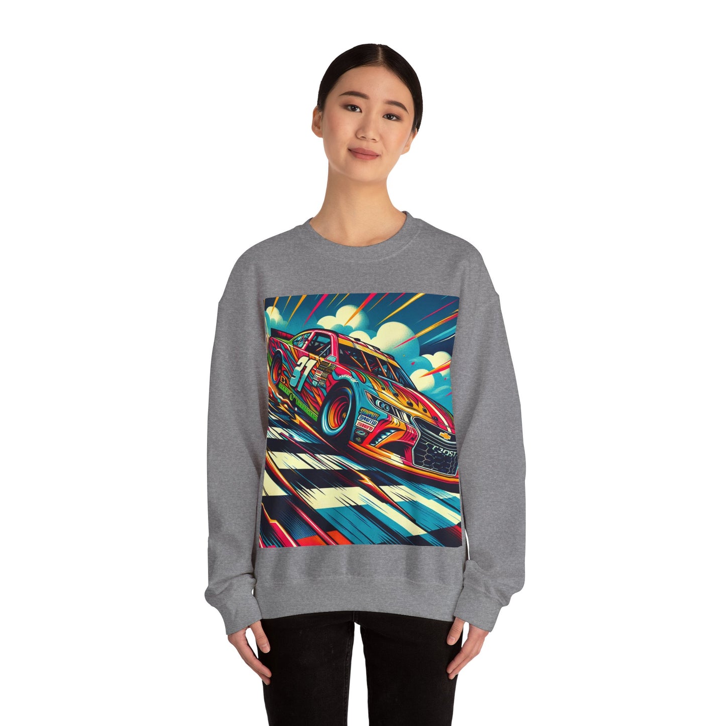 Race Car Crewneck Sweatshirt | Racing Apparel, Unisex Sweatshirt, Nascar Gift, Motorsports Clothing, Car Enthusiasts Sweatshirt