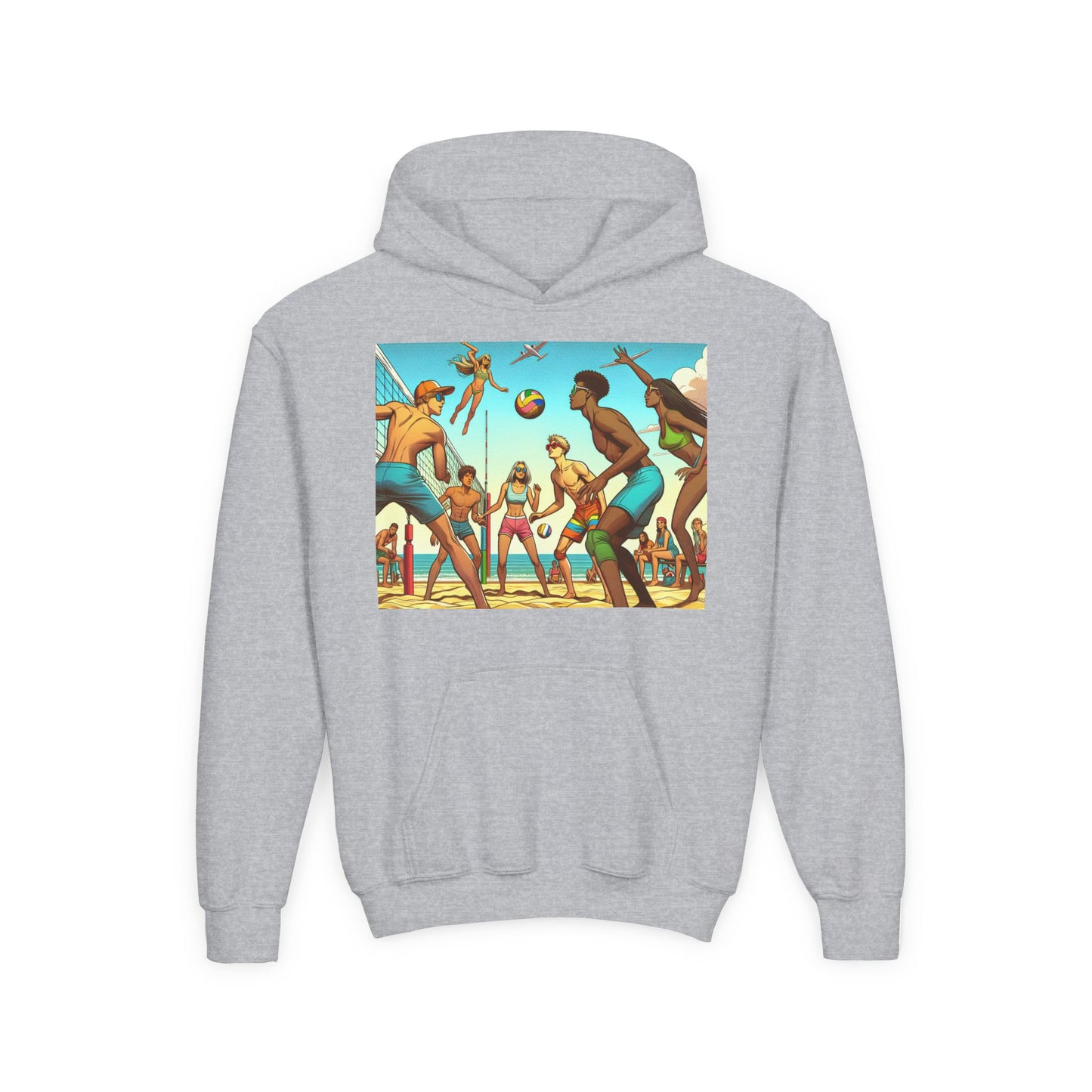 Volleyball Youth Hoodie - Sporty Heavy Blend Sweatshirt for Young Athletes