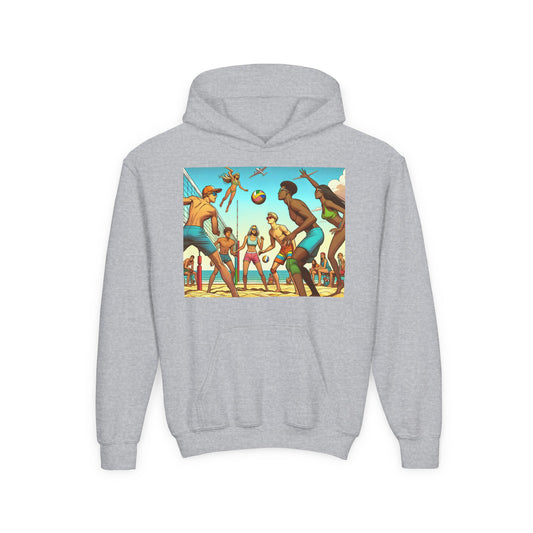 Volleyball Youth Hoodie - Sporty Heavy Blend Sweatshirt for Young Athletes
