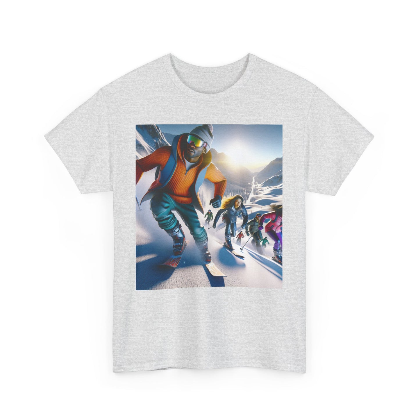 Skiing Women's Heavy Cotton Tee