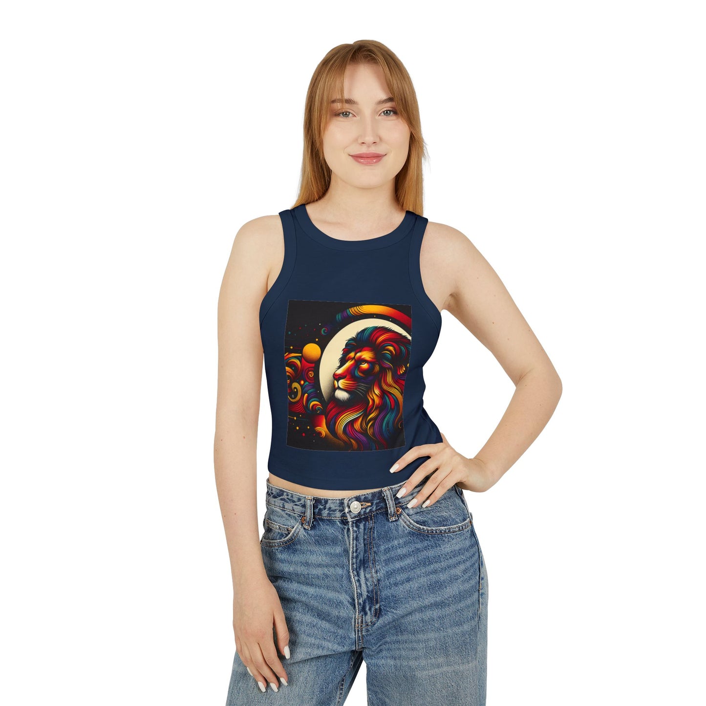 Leo Women's Micro Rib Racer Tank Top