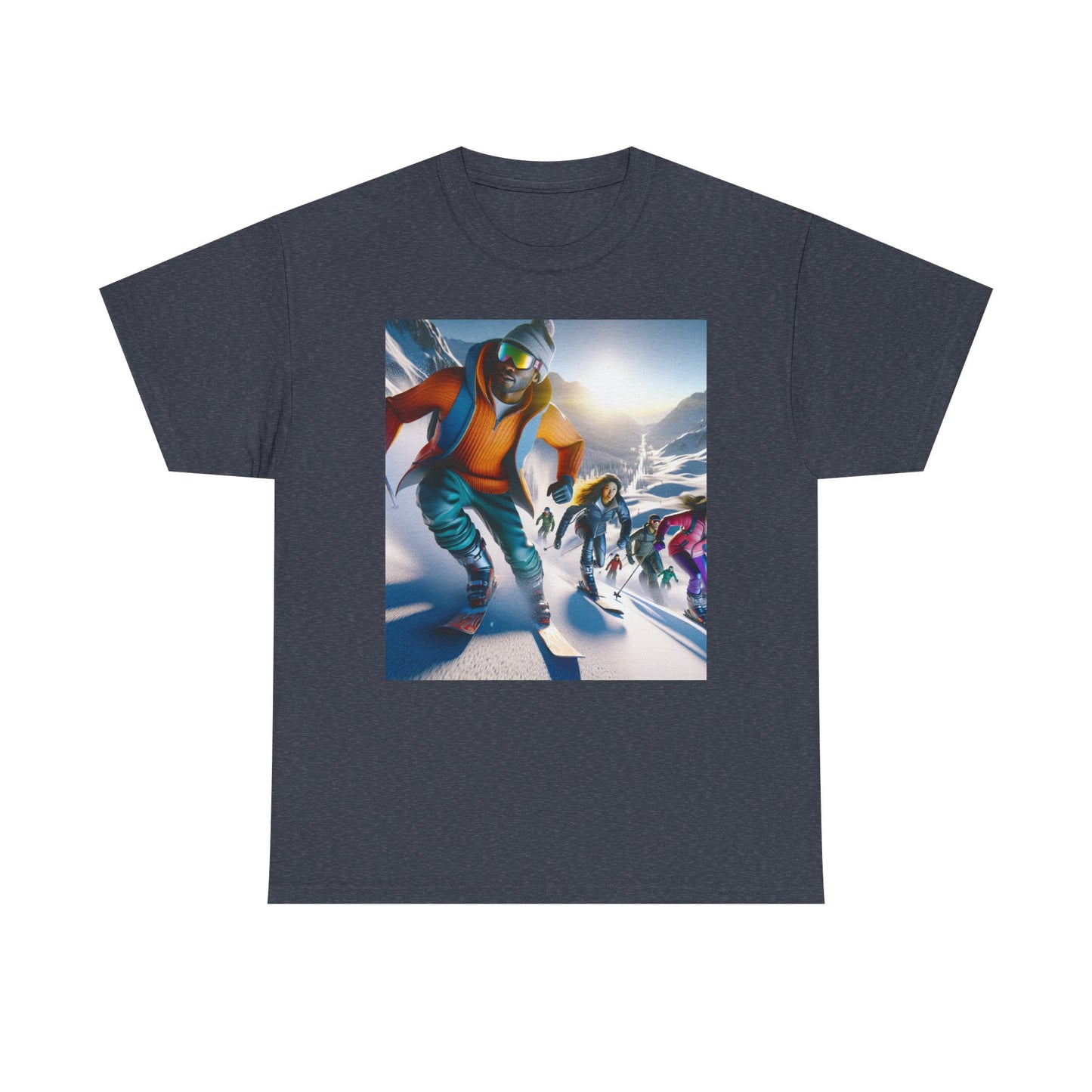 Skiing Women's Heavy Cotton Tee