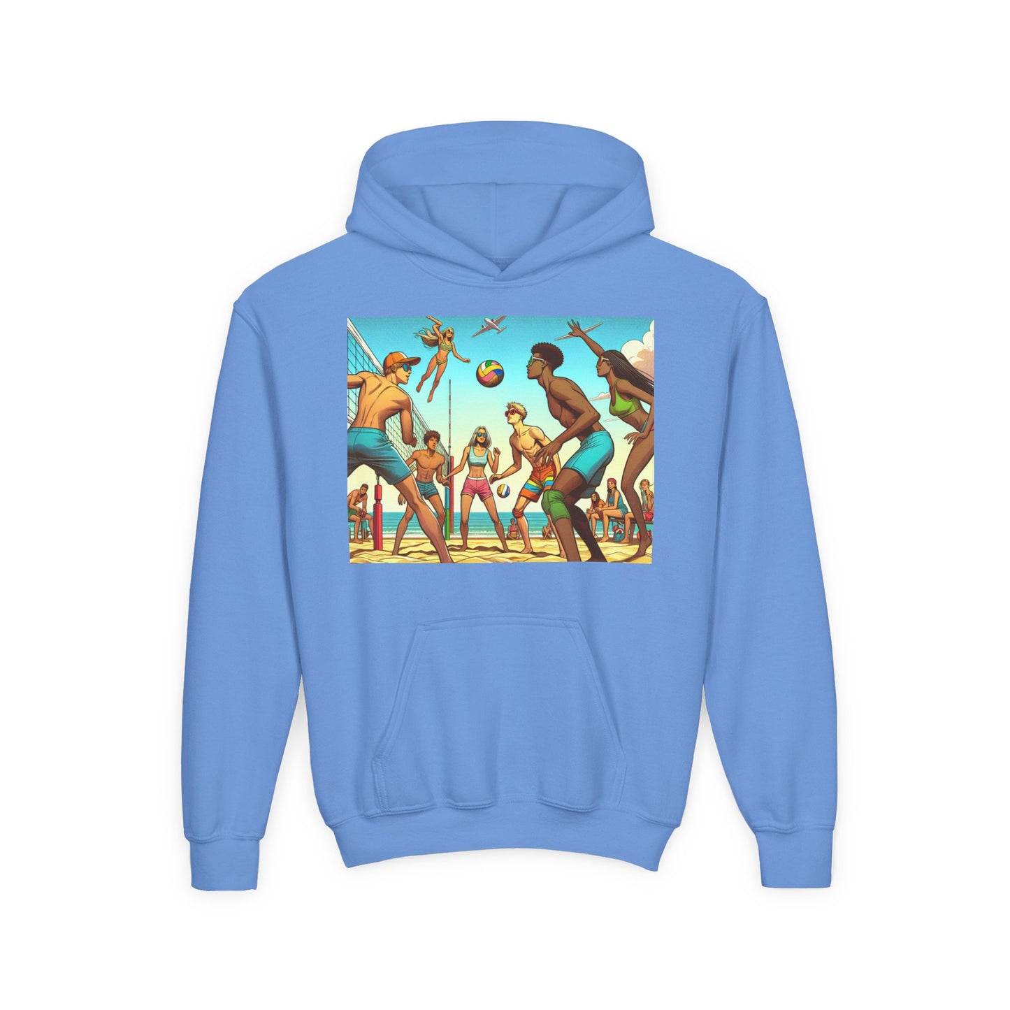 Volleyball Youth Hoodie - Sporty Heavy Blend Sweatshirt for Young Athletes