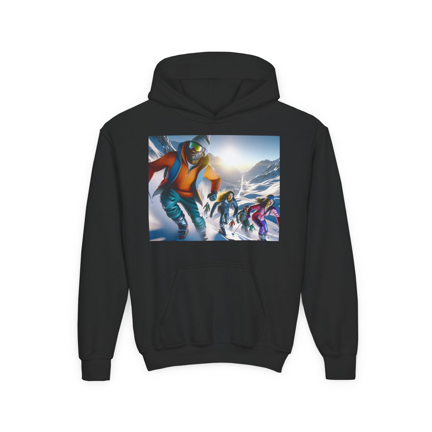 Skiing Youth Hoodie - Heavy Blend Sweatshirt