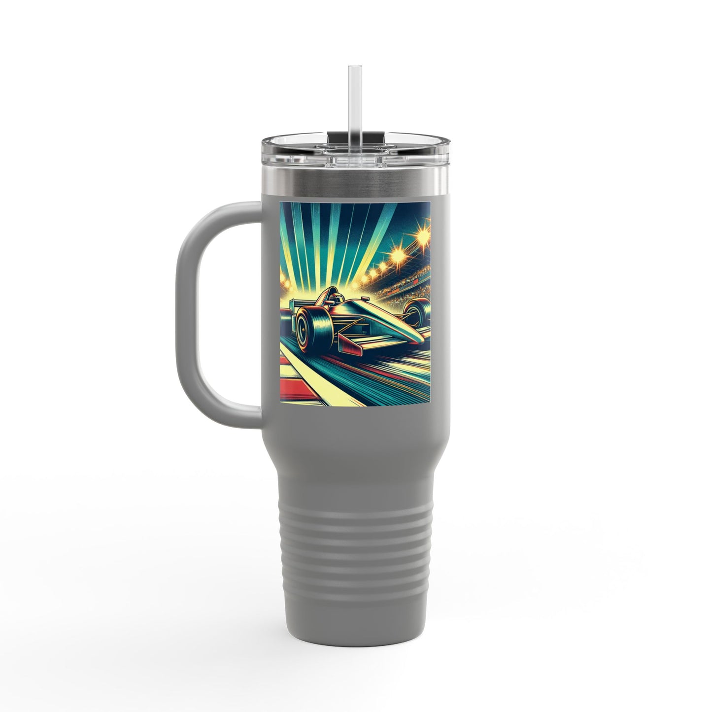 Vintage F1 Insulated Travel Mug, 40oz, Perfect for Fans, Sports Events, Coffee, Tea, Water