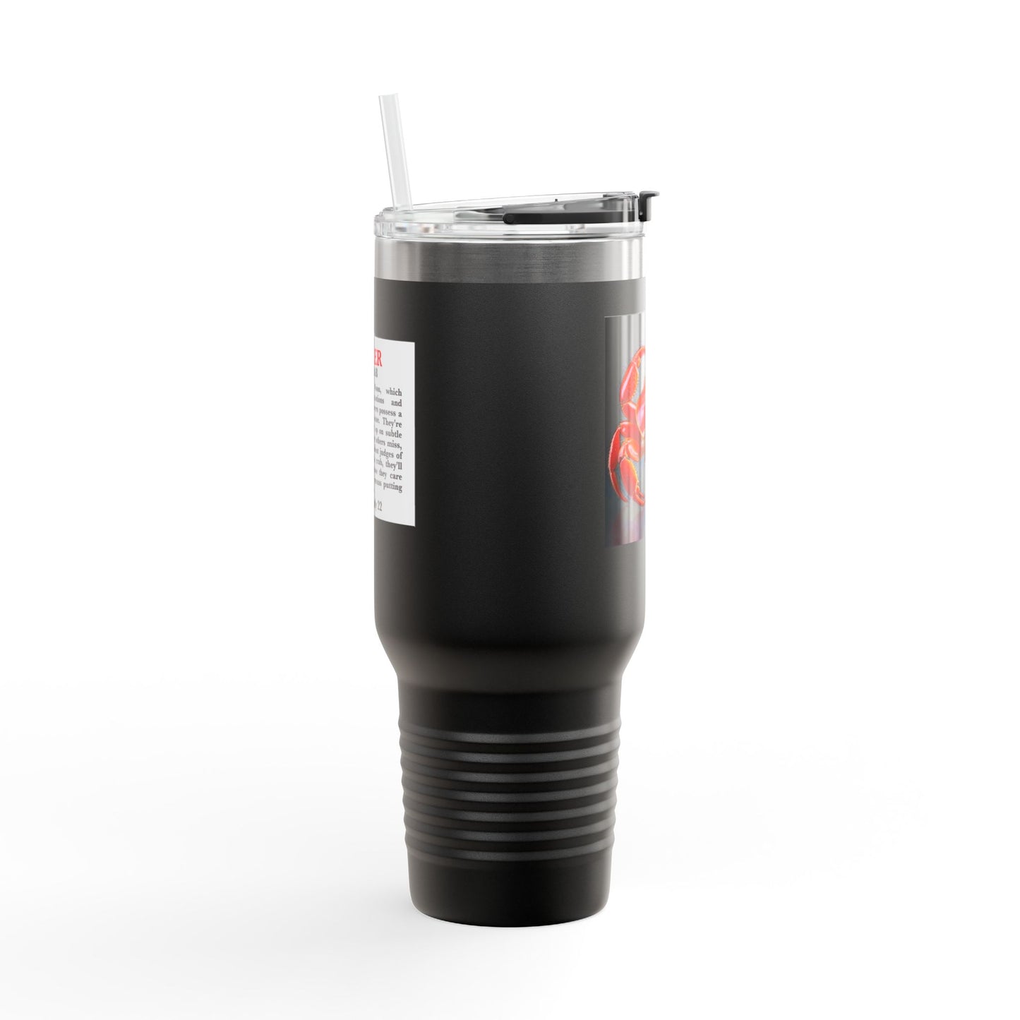 Cancer Insulated Travel Mug, 40oz, Perfect for Zodiac Fans, Coffee, Tea, Water