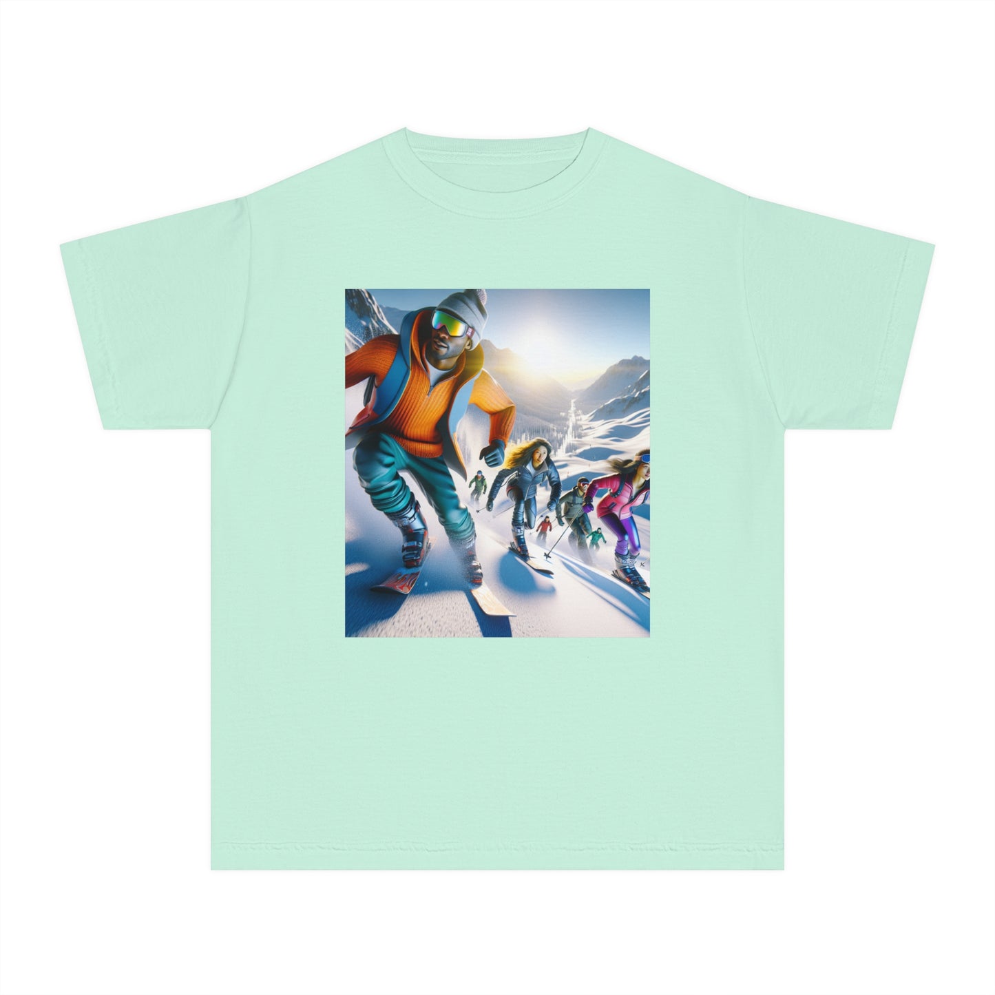 Skiing Youth Midweight Tee
