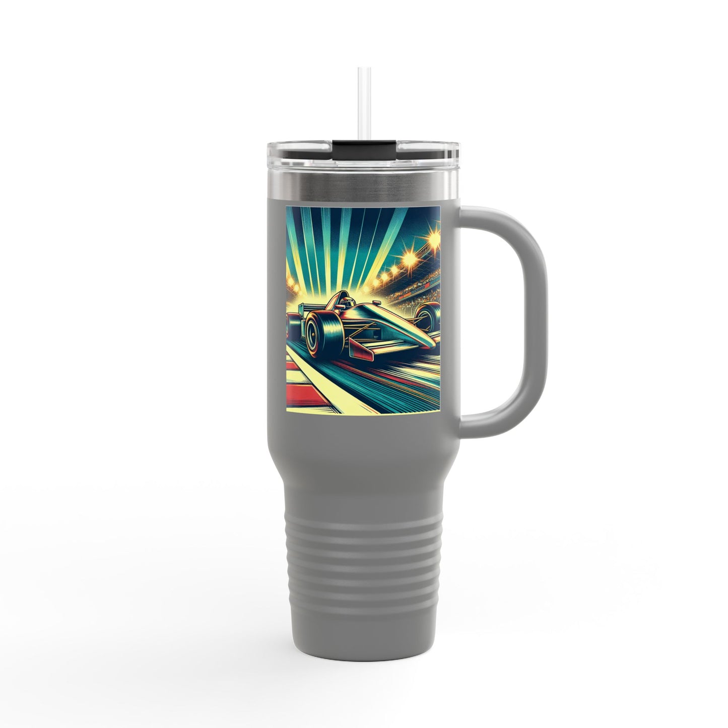 Vintage F1 Insulated Travel Mug, 40oz, Perfect for Fans, Sports Events, Coffee, Tea, Water