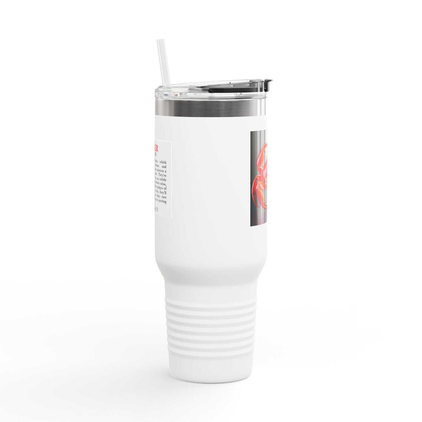 Cancer Insulated Travel Mug, 40oz, Perfect for Zodiac Fans, Coffee, Tea, Water