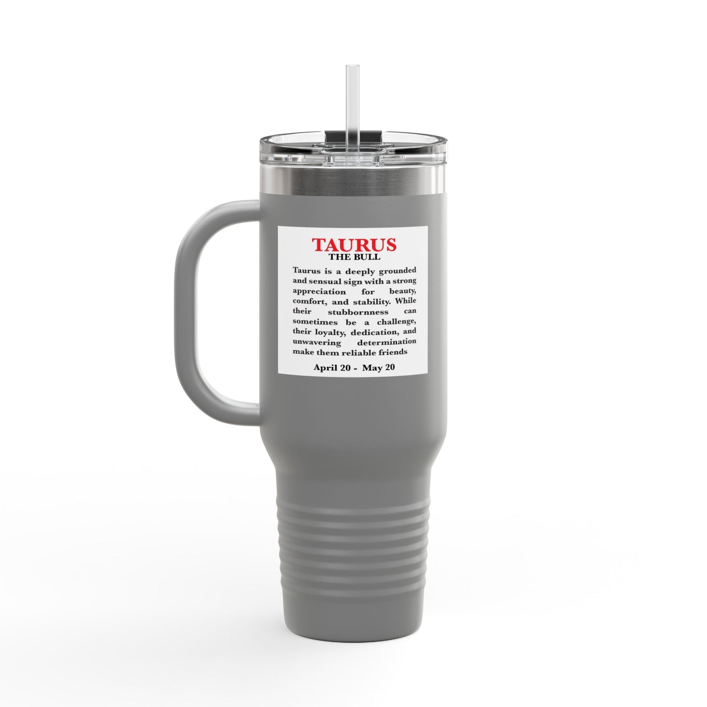 Taurus Insulated Travel Mug, 40oz, Perfect for Zodiac Fans, Coffee, Tea, Water