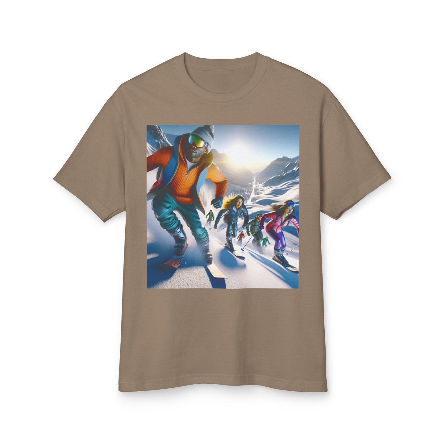 Skiing Heavyweight Tee - Unisex Garment-Dyed Shirt