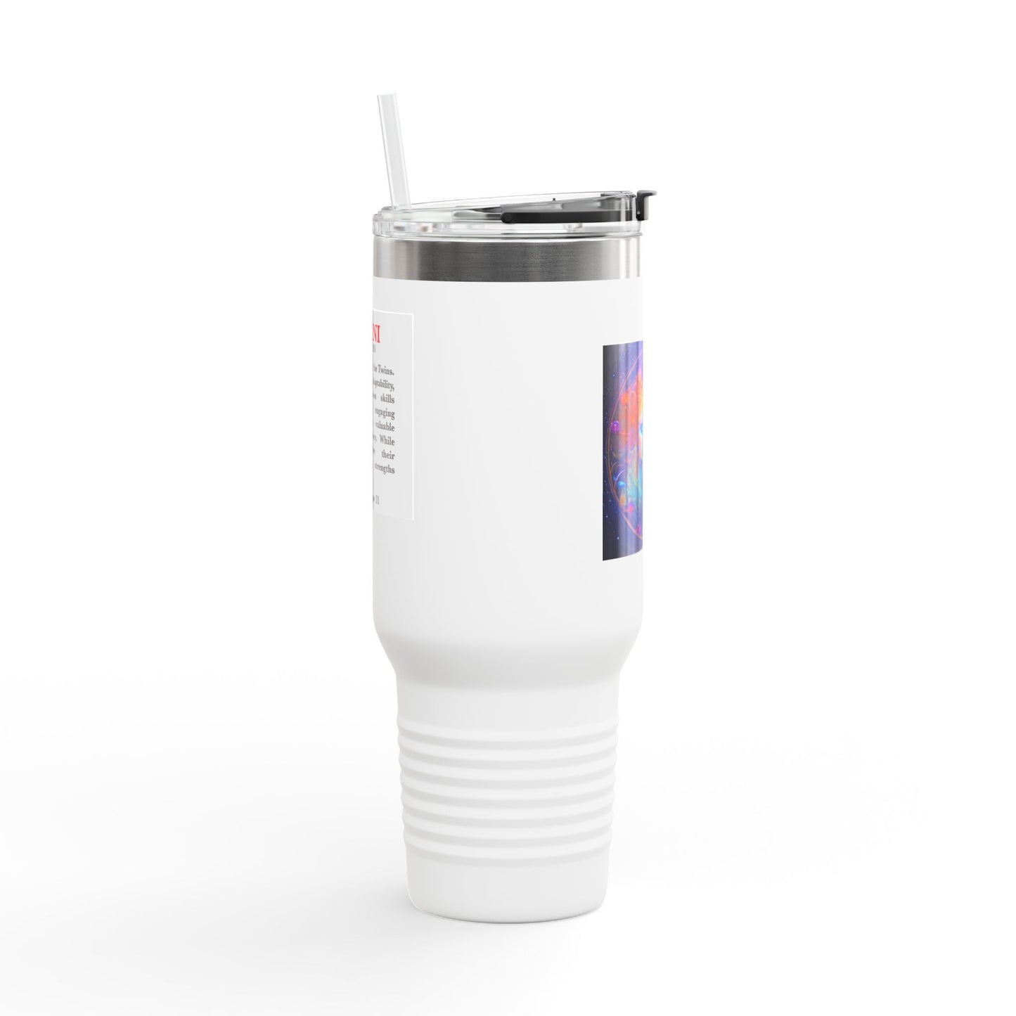 Gemini Insulated Travel Mug, 40oz, Perfect for Zodiac Fans, Coffee, Tea, Water