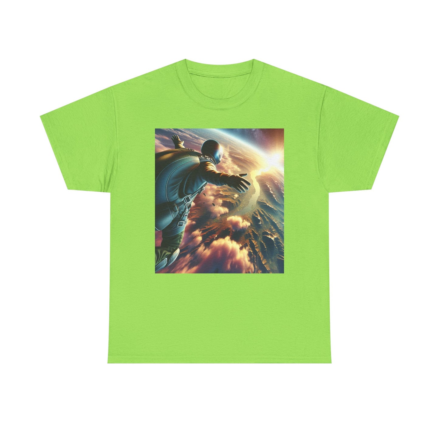 Cosmic Adventure Unisex Heavy Cotton Tee - Space Graphic Shirt
