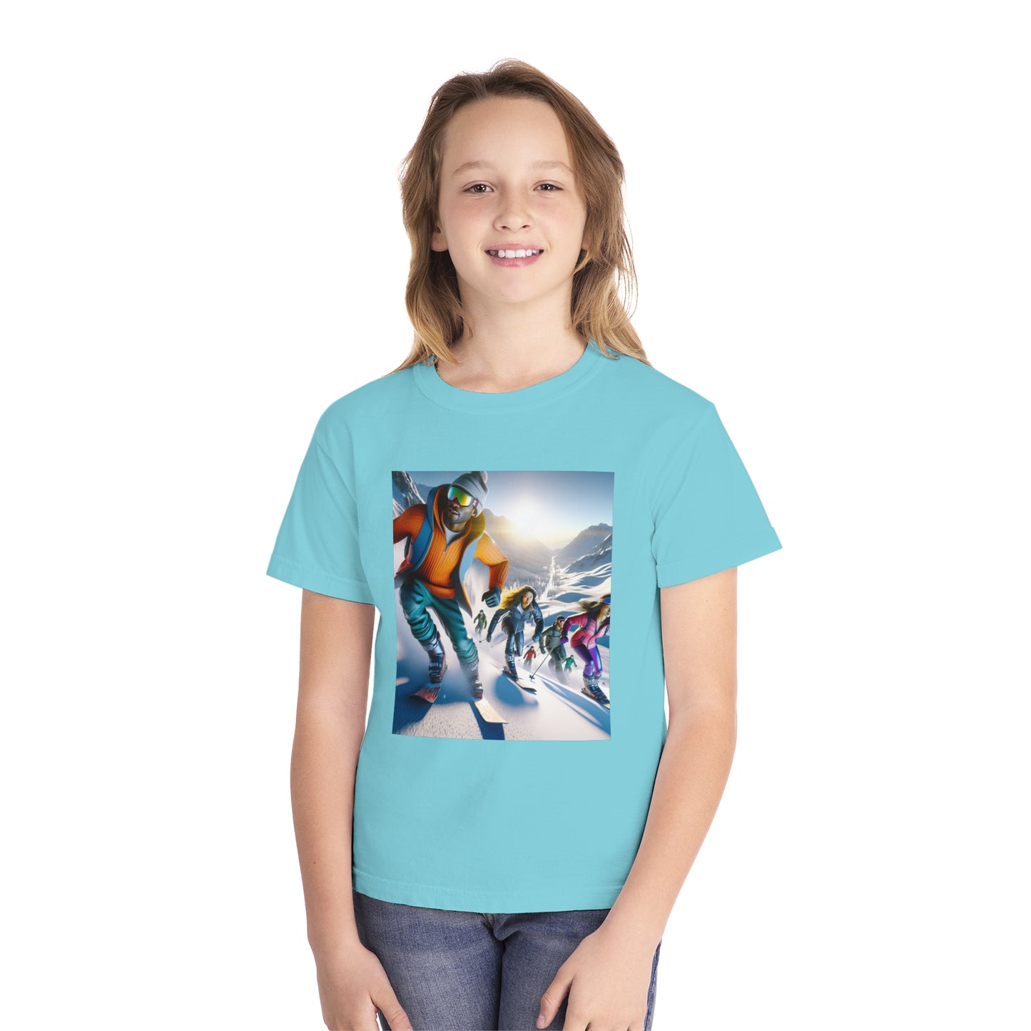 Skiing Youth Midweight Tee