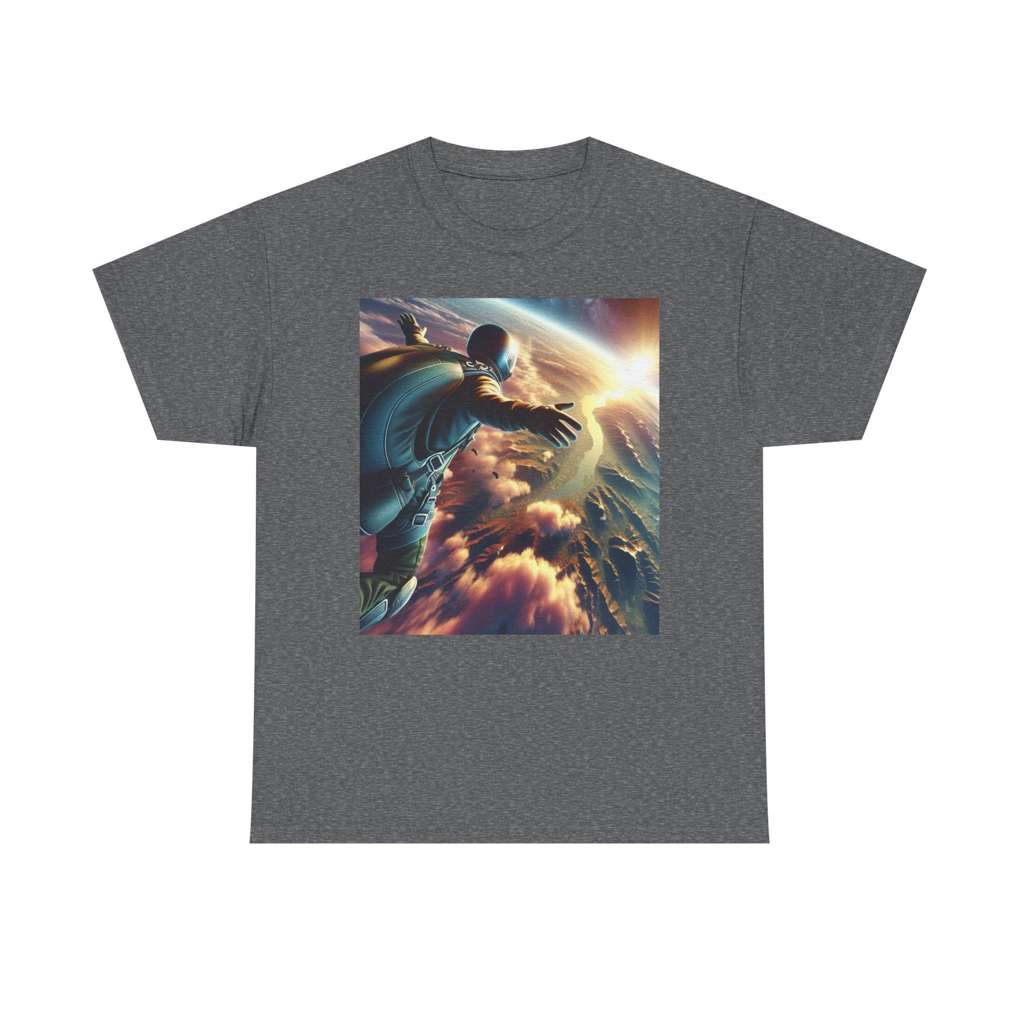 Cosmic Adventure Unisex Heavy Cotton Tee - Space Graphic Shirt