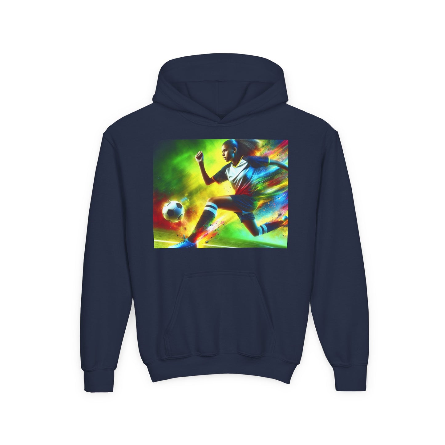 Soccer Youth Hoodie - Sporty Heavy Blend Sweatshirt for Young Athletes