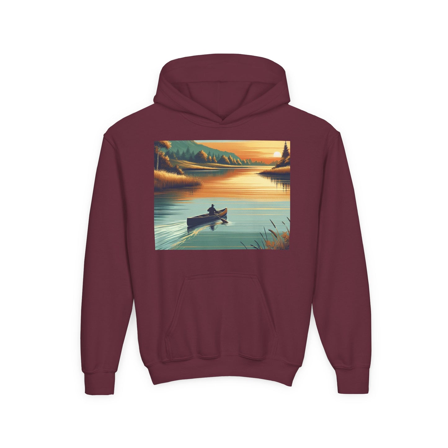 Canoeing Youth Hoodie - Heavy Blend Sweatshirt