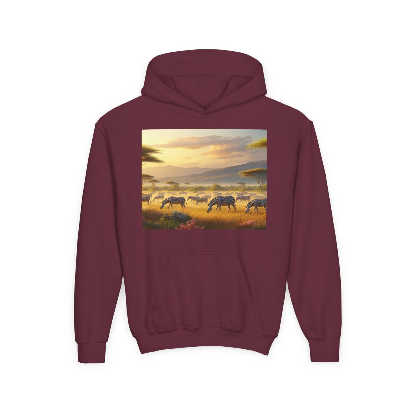 Zebras Youth Hoodie - Heavy Blend Sweatshirt