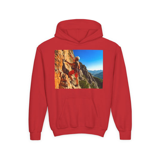 Rock Climbing Youth Hoodie - Heavy Blend Sweatshirt