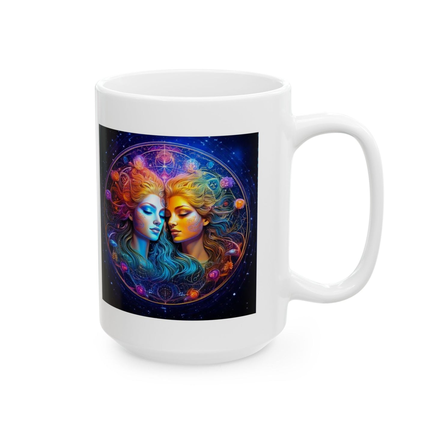 Gemini Zodiac Ceramic Mug, Astrology Coffee Cup, Horoscope Drinkware for Gemini Lovers, May/June Birthday Gift, Star Sign Mug