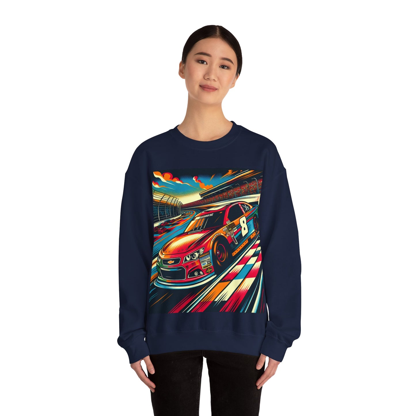 Race Car Crewneck Sweatshirt | Racing Apparel, Unisex Sweatshirt, Nascar Gift, Motorsports Clothing, Car Enthusiasts Sweatshirt